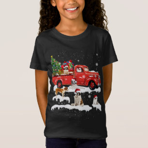 Camiseta St Bernard Montando Camión Rojo Feliz Navidad X-ma