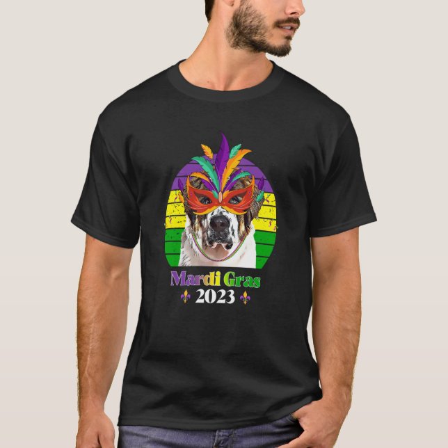 Camiseta St Bernard Party Dog Mardi Gras 2023 (Anverso)