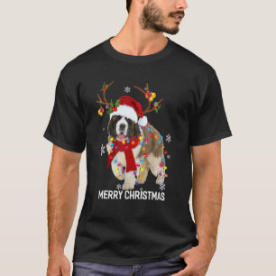 Camiseta St Bernard Reindeer Xmas Light Christmas Ornaments