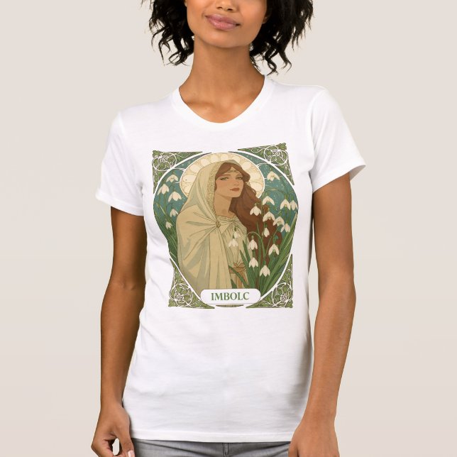 Camiseta St Brigid Art Nouveau Illustration (Anverso)