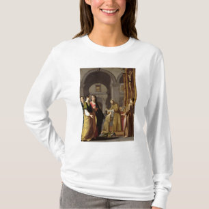 Camiseta St. Clare que recibe el velo de St Francis
