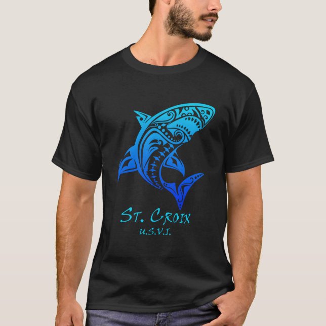 Camiseta St Croix Usvi Tribal Shark Vacation (Anverso)