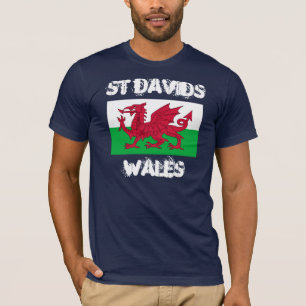 Camiseta St Davids, Gales con bandera galesa