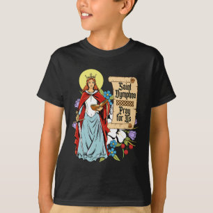 Camiseta St Dymphna Pety Lily Patrón Saint Mental Health