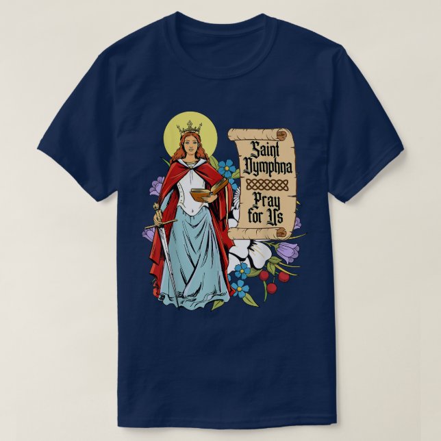 Camiseta St Dymphna Pety Lily Patrón Saint Mental Health  (Diseño del anverso)