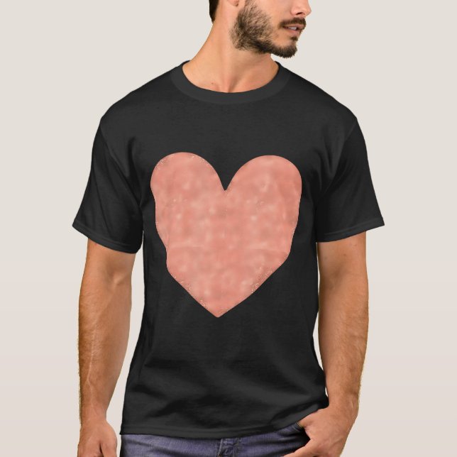 Camiseta St El día de San Valentín Faux Rosa Gold Heart (Anverso)