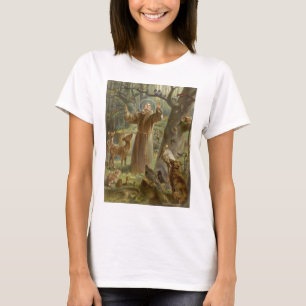 Camiseta St Francis de Assisi rodeó por los animales