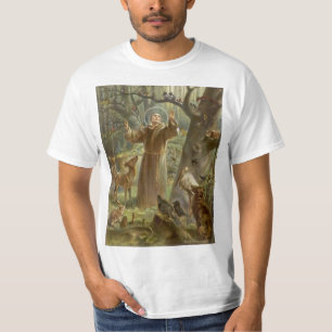 Camiseta St Francis de Assisi rodeó por los animales