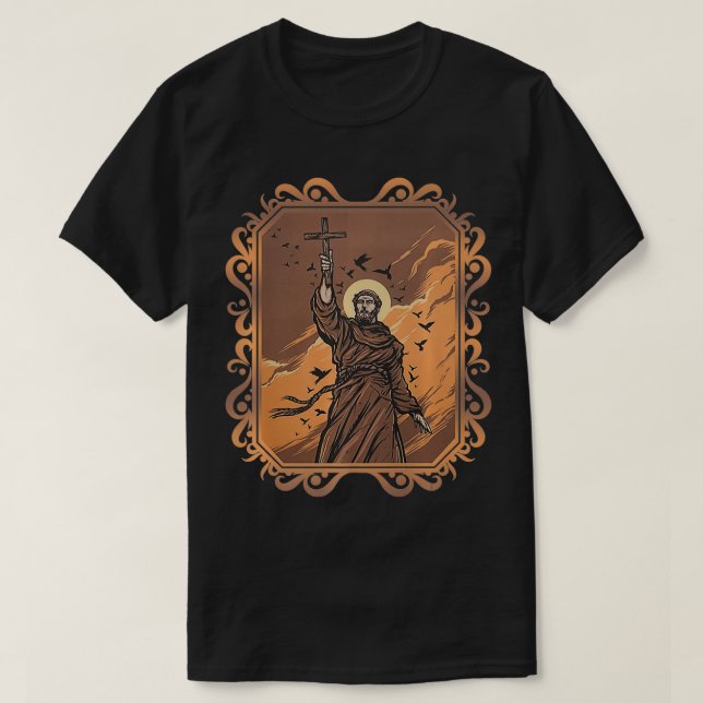 Camiseta St Francis of Assisi Art Patron Saint of Animals C (Diseño del anverso)