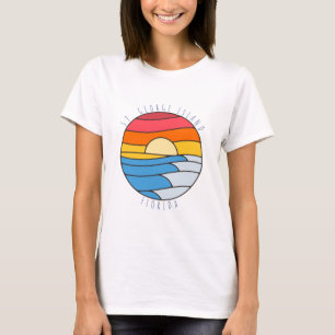 Camiseta St. George Island Florida Vintage Beach Sunset