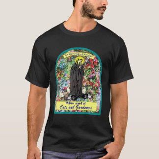Camiseta St Gertrude De Nivelles. Patrono De Gatos Y