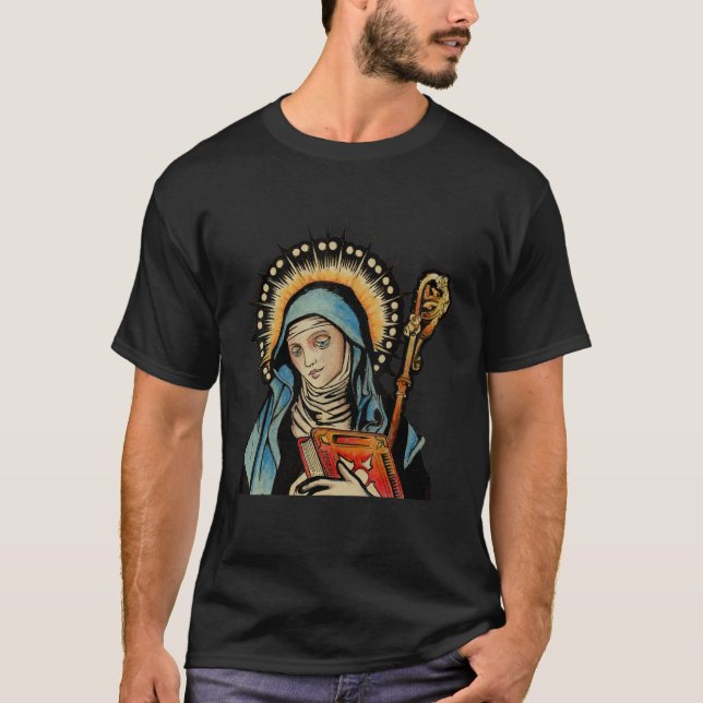 Camiseta St Gertrude Patron Saint of Cats Great Nivelles 1 (Anverso)