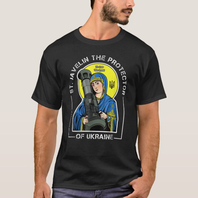 Camiseta St. Javelin El Protector De Ucrania Retro De Vinta (Anverso)