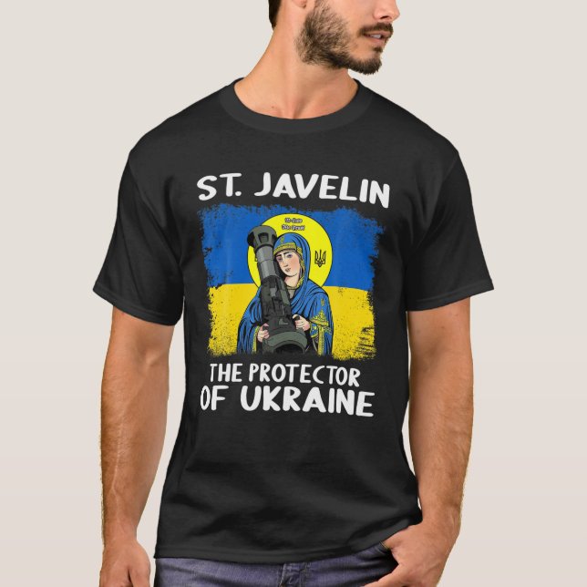 Camiseta St. Javelin El Protector De Ucrania Retro De Vinta (Anverso)