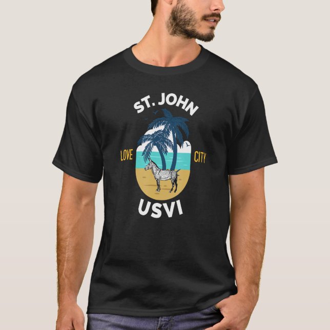 Camiseta St. John US Virgin Islands Wild Donkey on the Beac (Anverso)