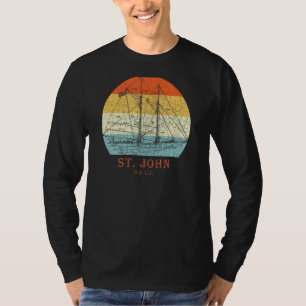 Camiseta St John Usvi Vintage Retro Blueprint Sailboat Vaca