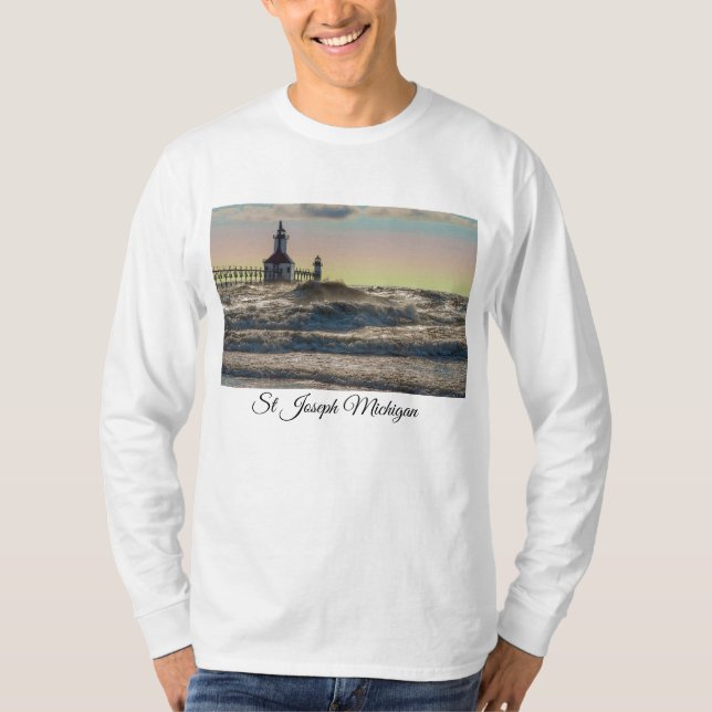 Camiseta St Joseph Lighthouse Painterly Long Sleeve T-Shirt (Anverso)