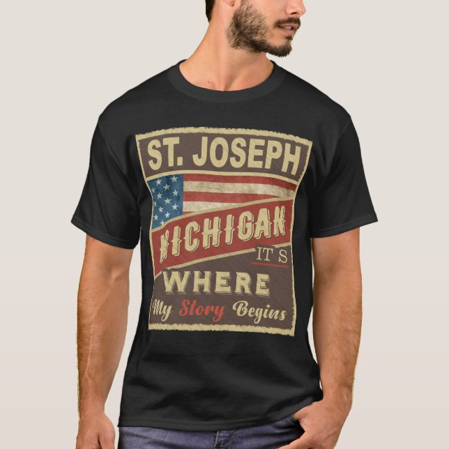 Camiseta ST. JOSEPH, MI Es donde comienza mi historia (Anverso)