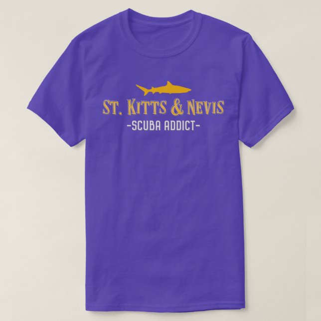 Camiseta St Kitts amp Nevis Buceando Tiburón (Diseño del anverso)