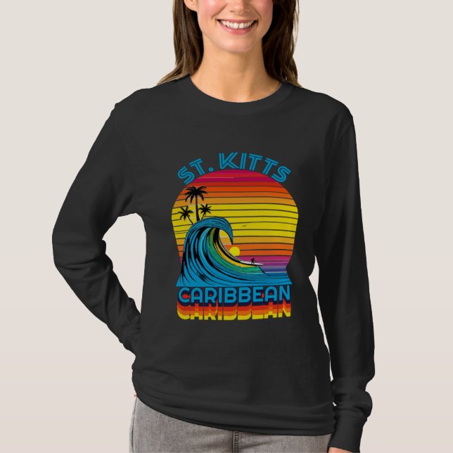 Camiseta St Kitts Caribbean Retro Throwback Surf & Beach So (Anverso)