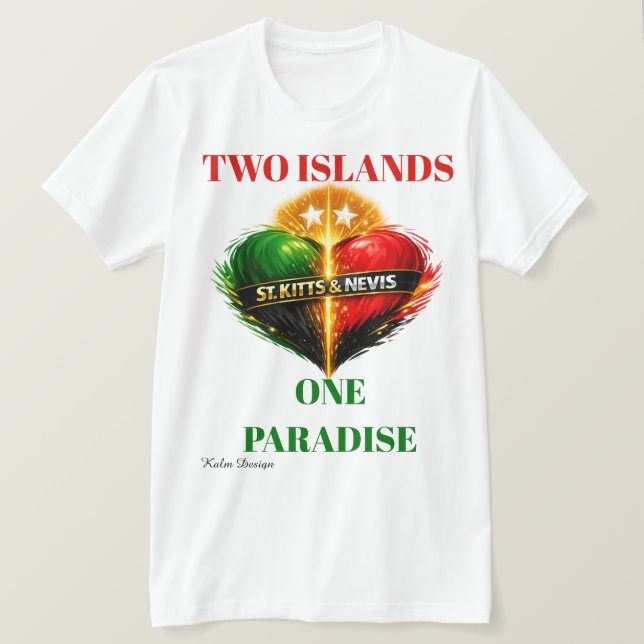 Camiseta ST. Kitts & Nevis colorido  (Anverso del diseño)
