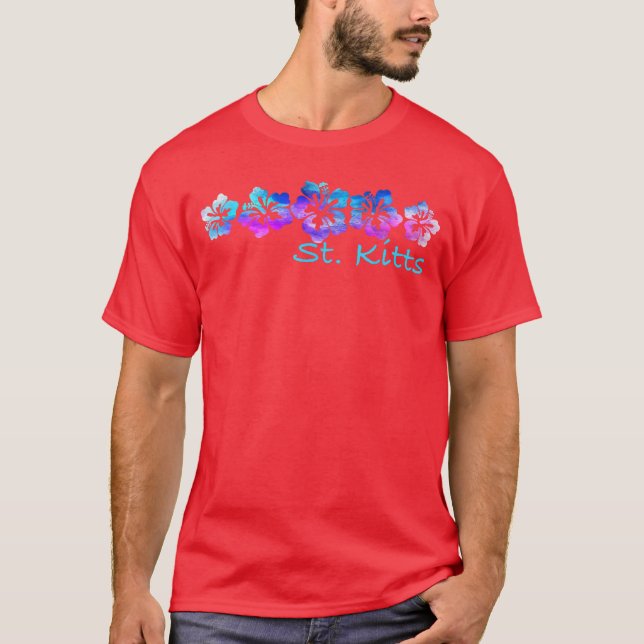 Camiseta St Kitts Tropical Flower Vacation Beach for Men Wo (Anverso)