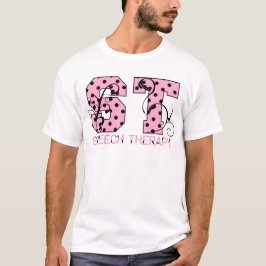 Camiseta st letter puntos de polka rosados y negros
