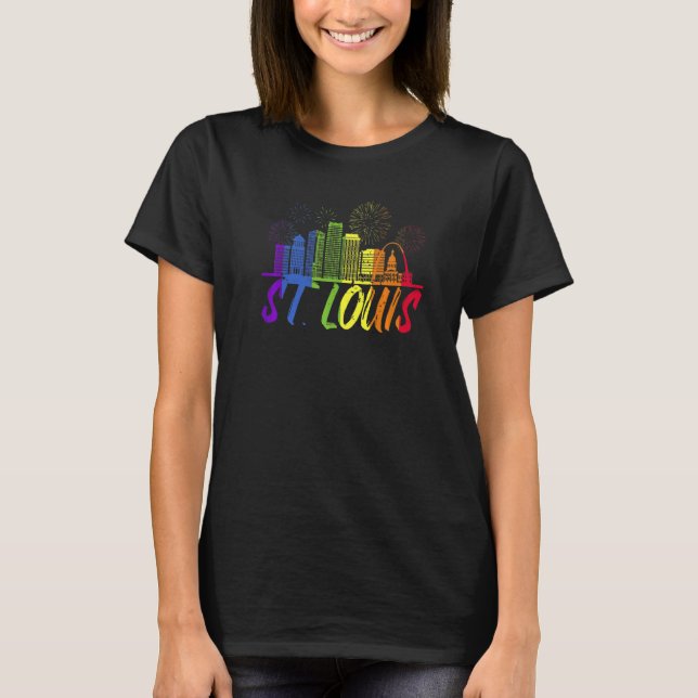 Camiseta St Louis Pride Skyline Pride Parade St Louis (Anverso)