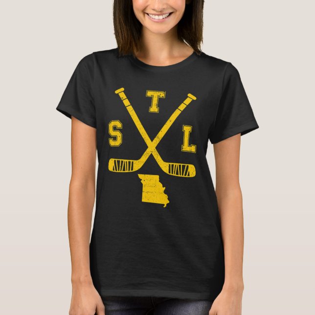 Camiseta St. Louis Retro Funny Hockey Sticks State Outile S (Anverso)