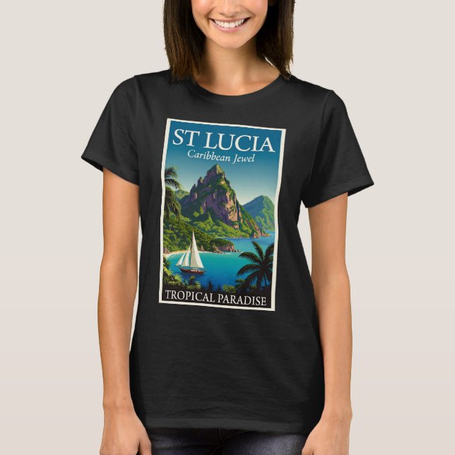 Camiseta St Lucia Caribbean Jewel  (Anverso)