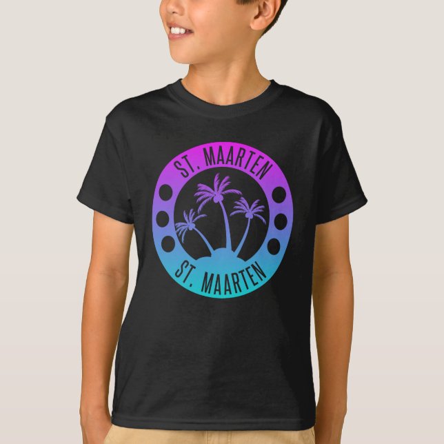 Camiseta St. Maarten Blue Gradient Sint Martin (Anverso)