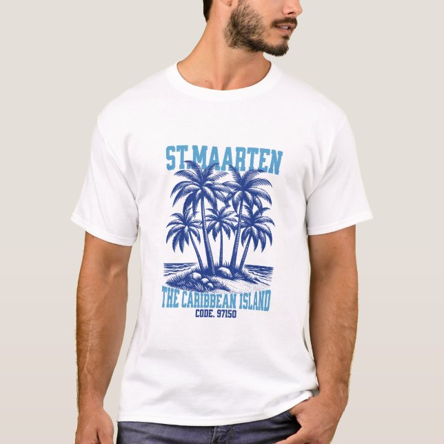 Camiseta St. Maarten, Île Tropicale Caraïbes (Anverso)