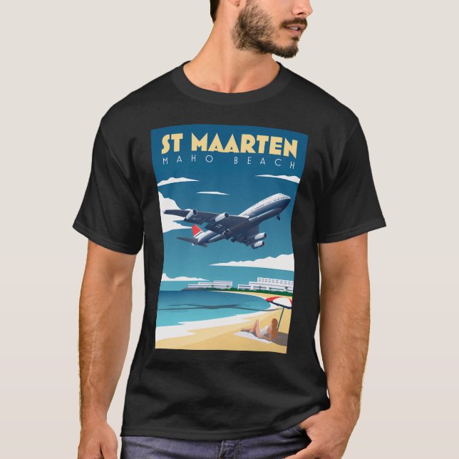 Camiseta St Maarten - Maho Beach Aviation (Anverso)