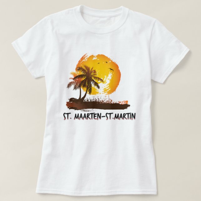 Camiseta St. Maarten-St. Martin grunge (Diseño del anverso)