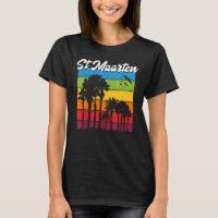 St Maarten Vacation Souvenir Rainbow Palm Trees Cr