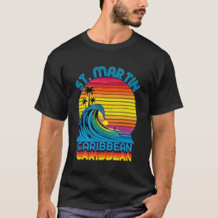 Camiseta St Martin Caribbean Retro Throwback Surf & Beach S