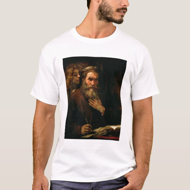 Camiseta St Matthew y el ángel, 1655-60 (aceite en lona) (Anverso)