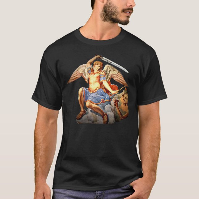Camiseta St Michael Archangel Angel Catholic T- Shirt 2 (Anverso)