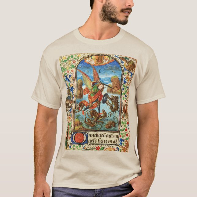 Camiseta ST. MICHAEL ARCHANGEL Y DRAGON flamenco Ministra (Anverso)