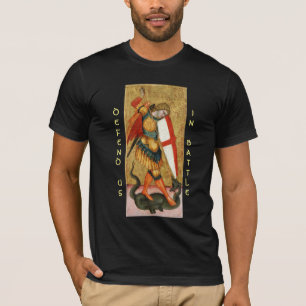 Camiseta St. Michael Archangel y Dragon Sienese Black
