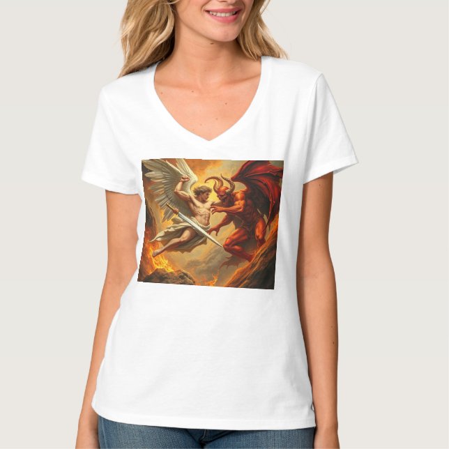Camiseta St Michael el Archangel Women's V-neck Tee (Anverso)