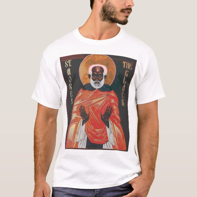 Camiseta St Moses del icono el negro (Anverso)