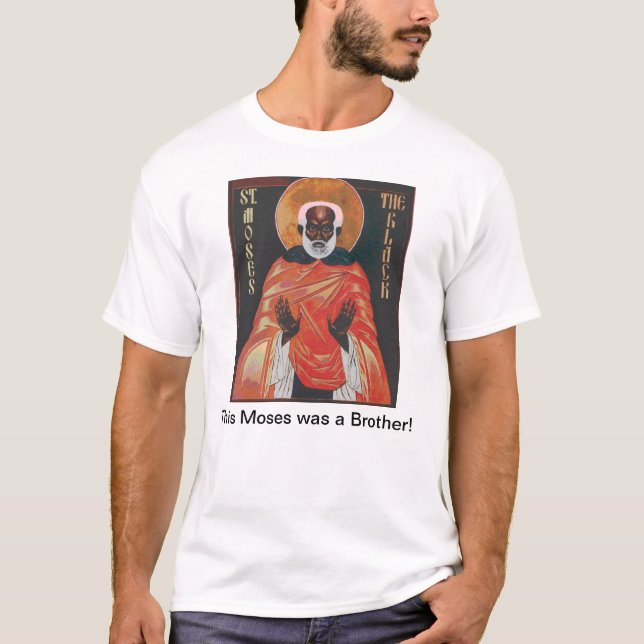 Camiseta St Moses del icono el negro (Anverso)