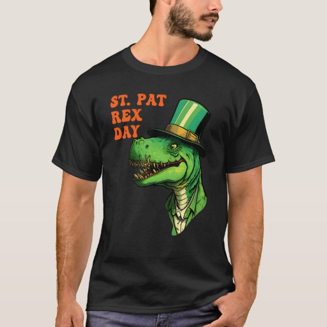 Camiseta St Pat-Rex Day Happy St Patricks Day T-Rex Leprech (Anverso)