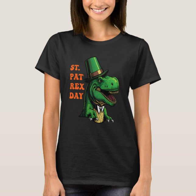 Camiseta St Pat-Rex Day Happy St Patricks Day T-Rex Leprech (Anverso)