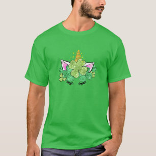 Camiseta St. Patr, Chicas de Unicorn Green Shamrock y Lucky