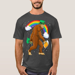 Camiseta St Patrick Bigfoot Rainbow Lucky Gracioso Bebida