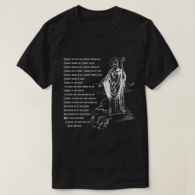 Camiseta St Patrick Breastplate Oración Católica Santa Patr (Diseño del anverso)