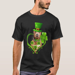 Camiseta St. Patrick Cute Leprechaun Pitbull Dog Shamrock
