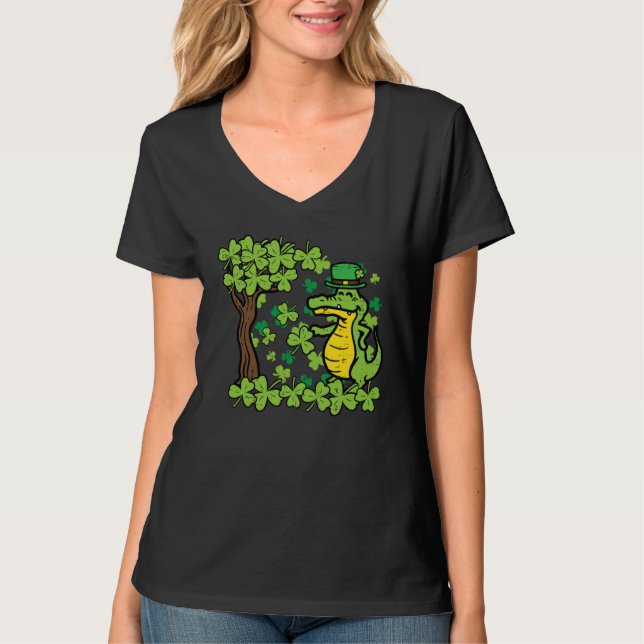 Camiseta St Patrick Day Alligator Shamrock Saint Pattys Men (Anverso)